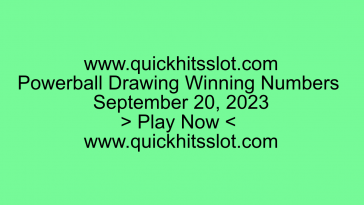 Powerball Drawing Winning Numbers September 20. Play Now. quickhitsslot.com